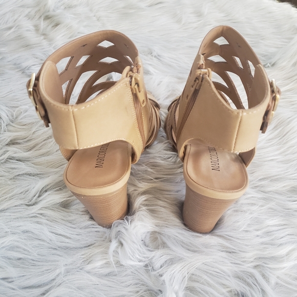 Casablanca Women's Open Toe Strappy Laser Cutout Caged Chunky High Heels… - Picture 6 of 10